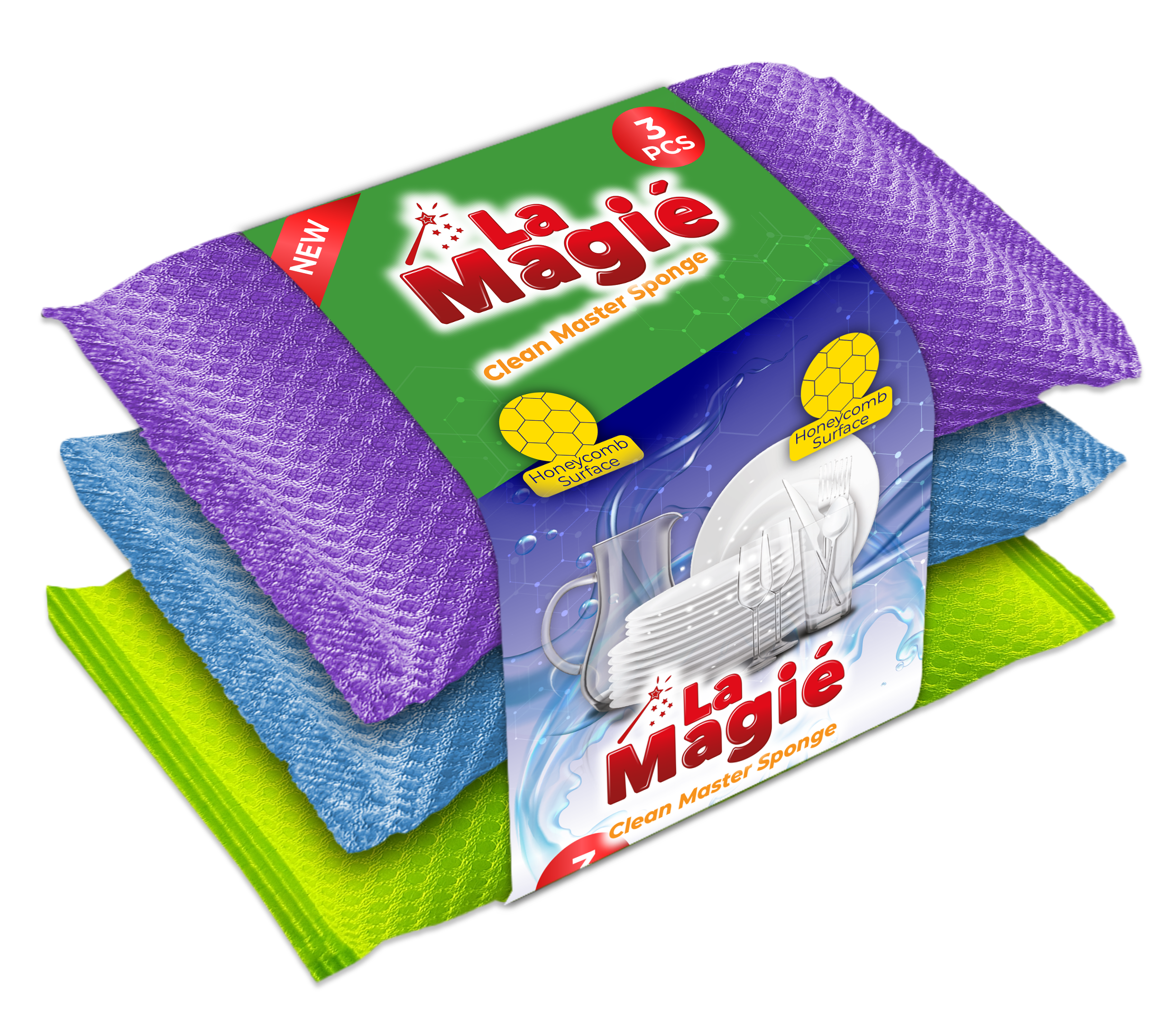 LA MAGIÉ CLEAN MASTER SPONGES 3 PCS